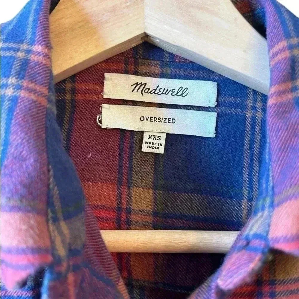 Madewell Women’s XXS Oversized Flannel Shirt - Picture 6 of 7